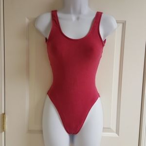 Swim Suit Clay Red Lined size Large